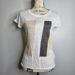 Madewell 100% Linen Colorblock Tee - Size XS